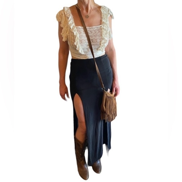 free people cream lace  bridget crop top - Picture 3 of 10